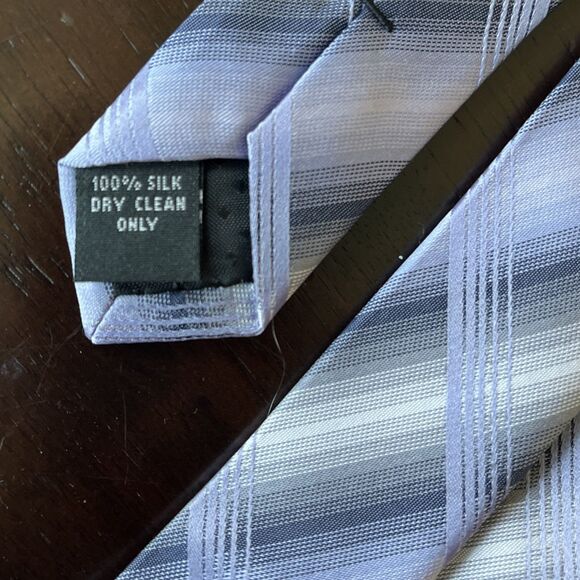 Joseph & Feiss International Mens 100% Silk Tie Silver Grey Lavendar Diagonal - Picture 4 of 5